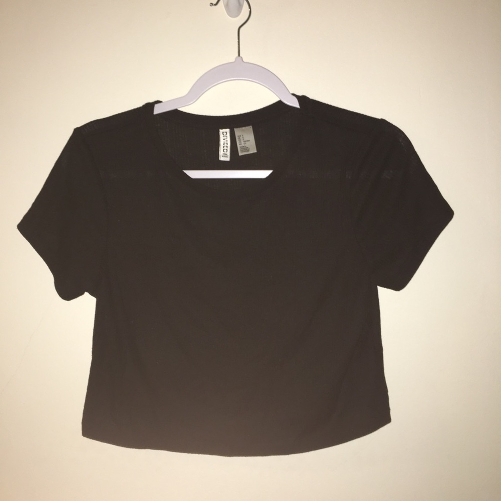 H&M cute black simple crop top